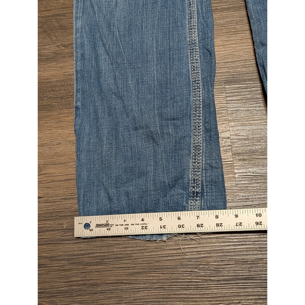 BKE Aiden Straight Leg Jeans Mens 30x34 Medium Wash Distressed Embroidered Y2K - Picture 3 of 8